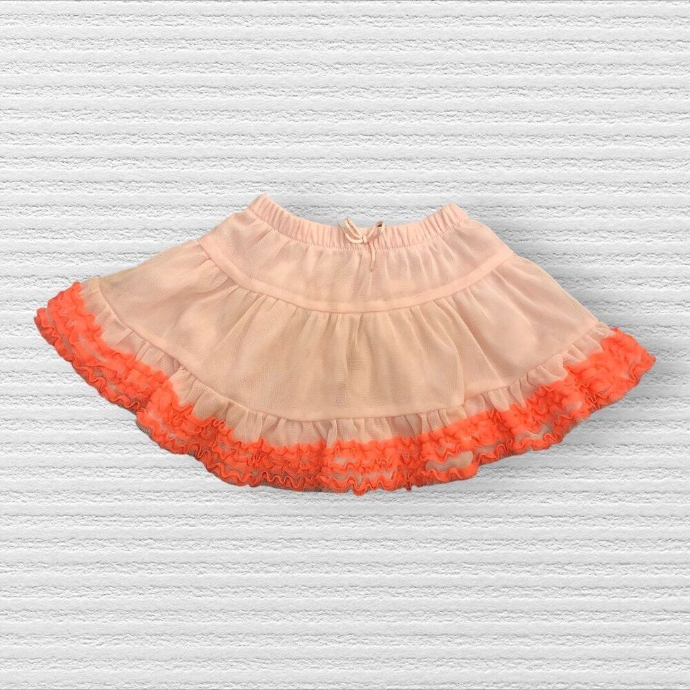 Crazy 8 18-24m Pink Orange Tiered Ruffle Lace Tulle Tutu Skirt